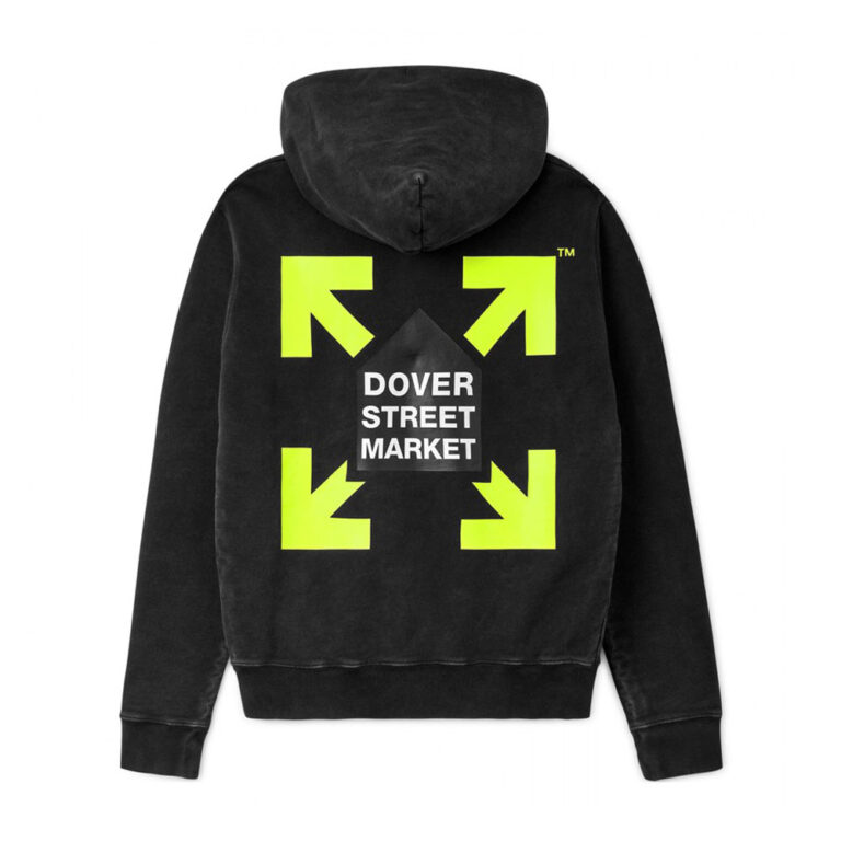 Off-white x Dover Street Vintage Hoodie with Fluro Hues back