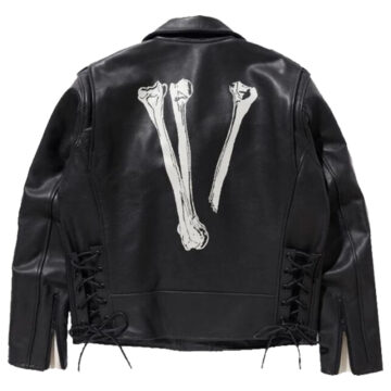 VLONE X Neighborhood Skeleton Leather Jacket - Back