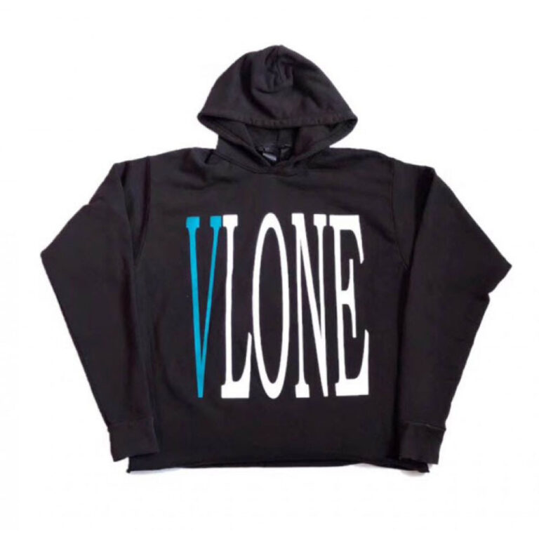 Vlone V logo Hoodie - Black - front