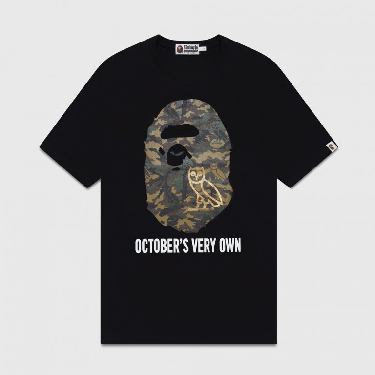 OVO x Bape Ape Head T-Shirt - Black