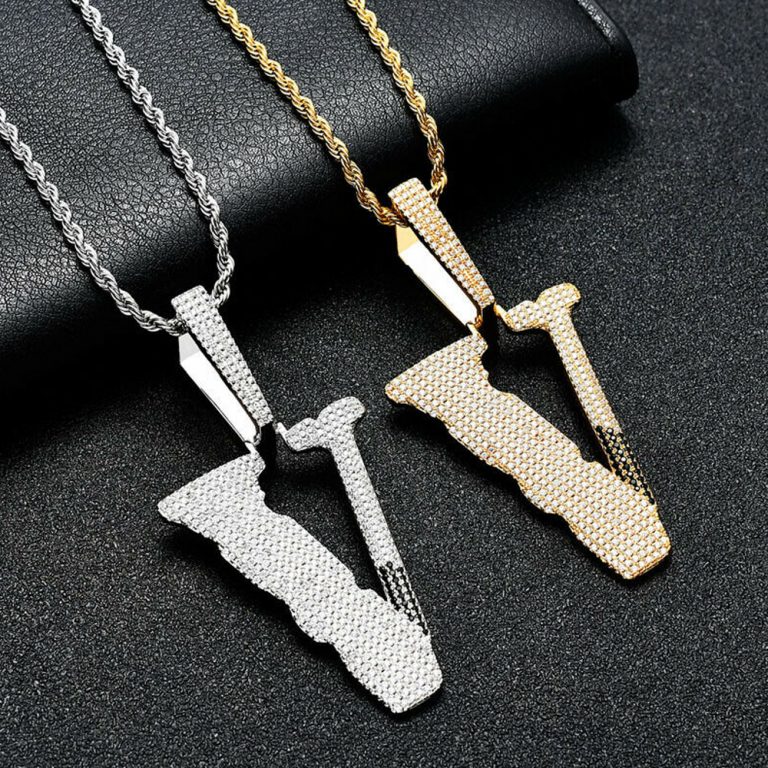 Vlone Logo V Pendant Necklace