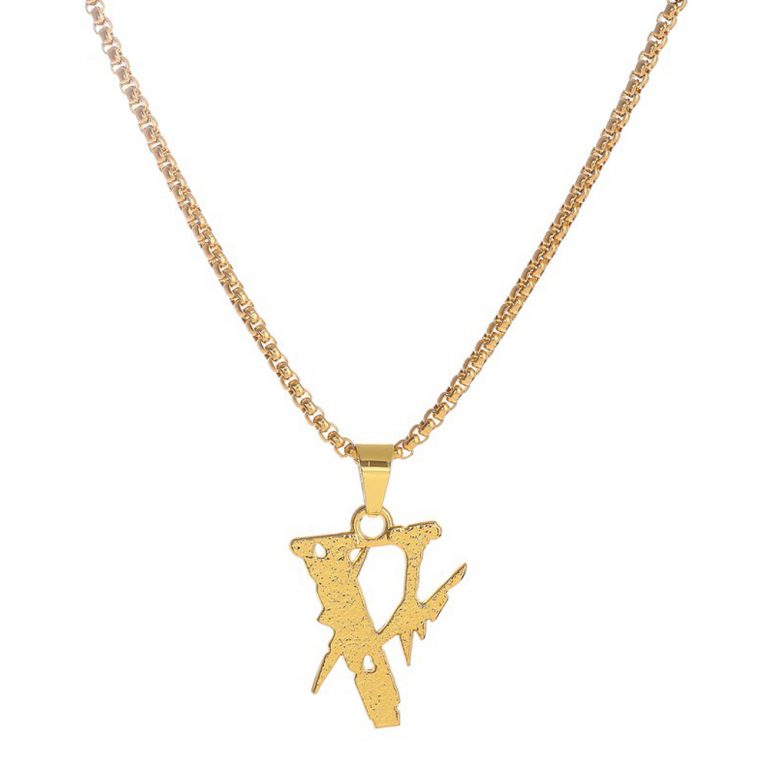 VLONE Lightning Hip Hop Necklace Gold