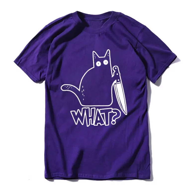 Cat Knife T-Shirt Blue