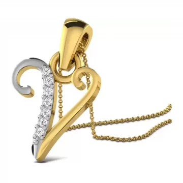 Vlone V logo Diamond Necklace